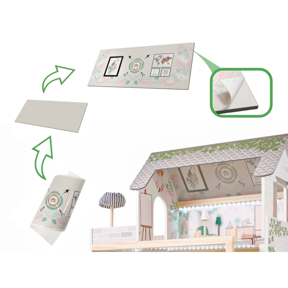 Medinis lėlių namelis LULILO FLORO boho LED-Žaislai, Lėlių namai ir baldai-e-vaikas