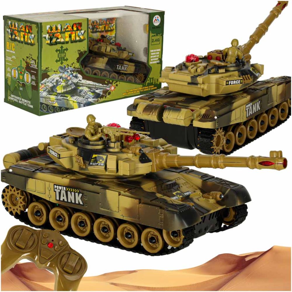 RC karo tankas 9993 2,4 GHz dykumos tankas