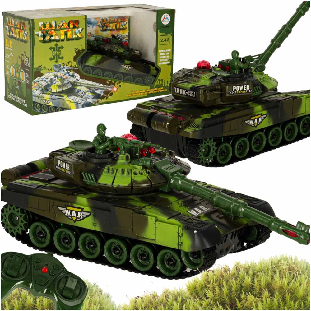 RC karo tankas 9993 2,4 GHz miško kamufliažas