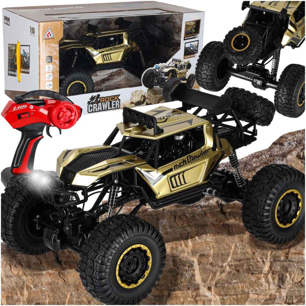 RC automobilis Rock Crawler 2.4GHz 1:8 51cm aukso spalvos-Žaislai, Auto ir transporto žaislai, Valdomos radijo bangomis-e-vaikas