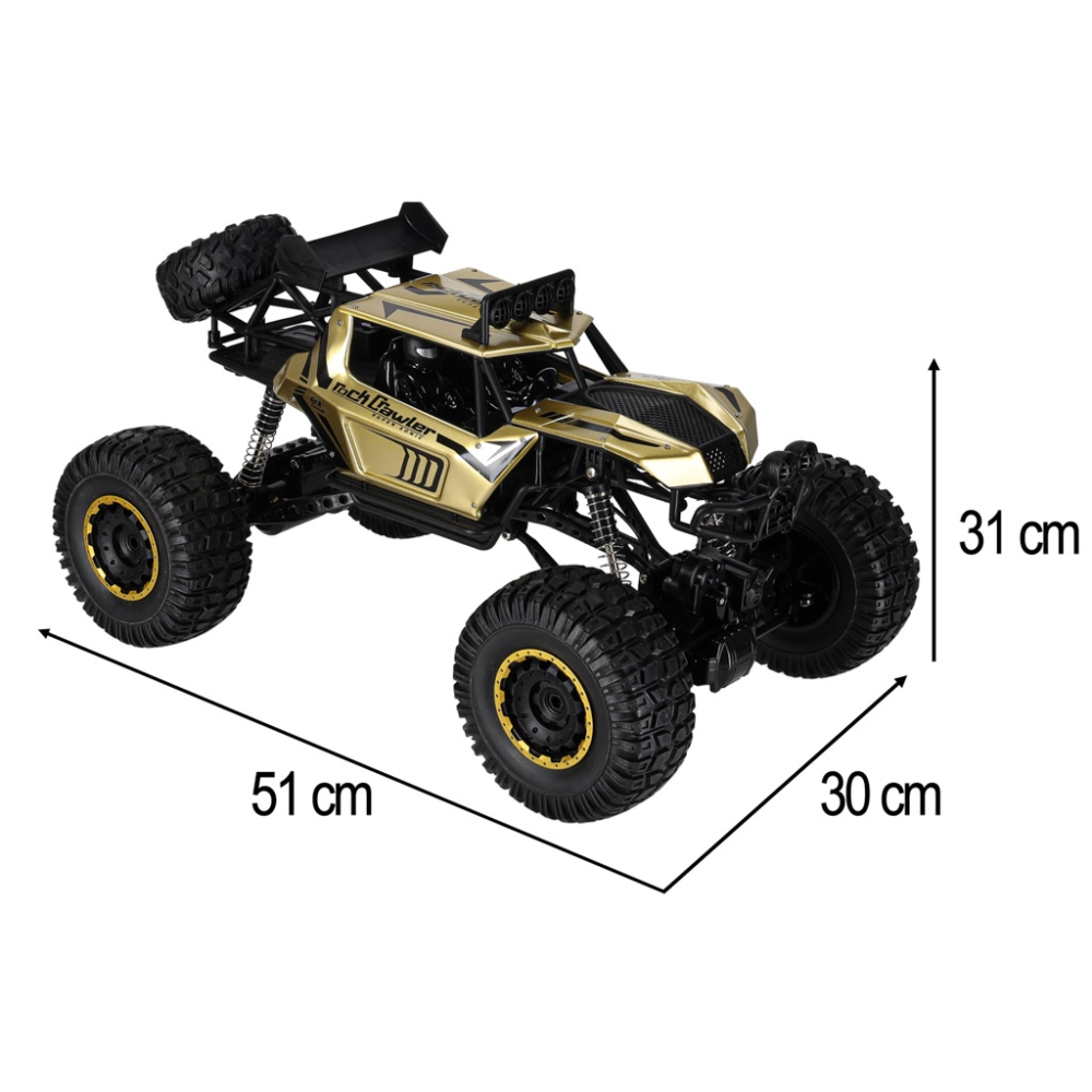 RC automobilis Rock Crawler 2.4GHz 1:8 51cm aukso spalvos-Žaislai, Auto ir transporto žaislai, Valdomos radijo bangomis-e-vaikas
