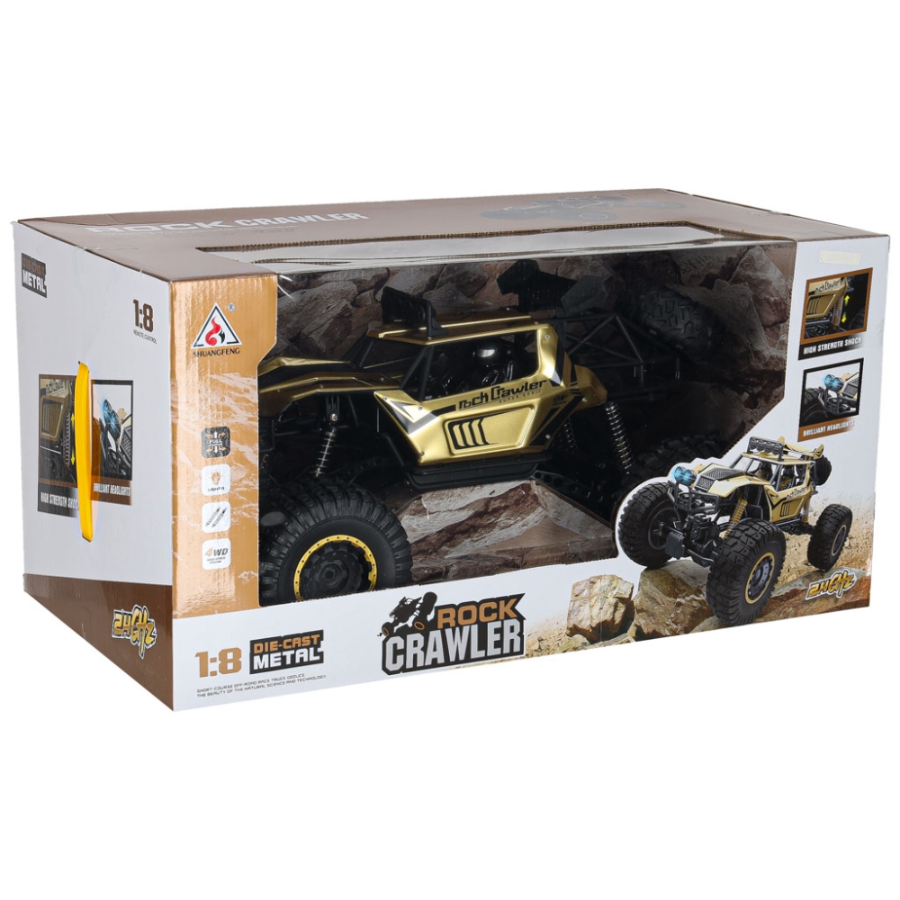 RC automobilis Rock Crawler 2.4GHz 1:8 51cm aukso spalvos-Žaislai, Auto ir transporto žaislai, Valdomos radijo bangomis-e-vaikas
