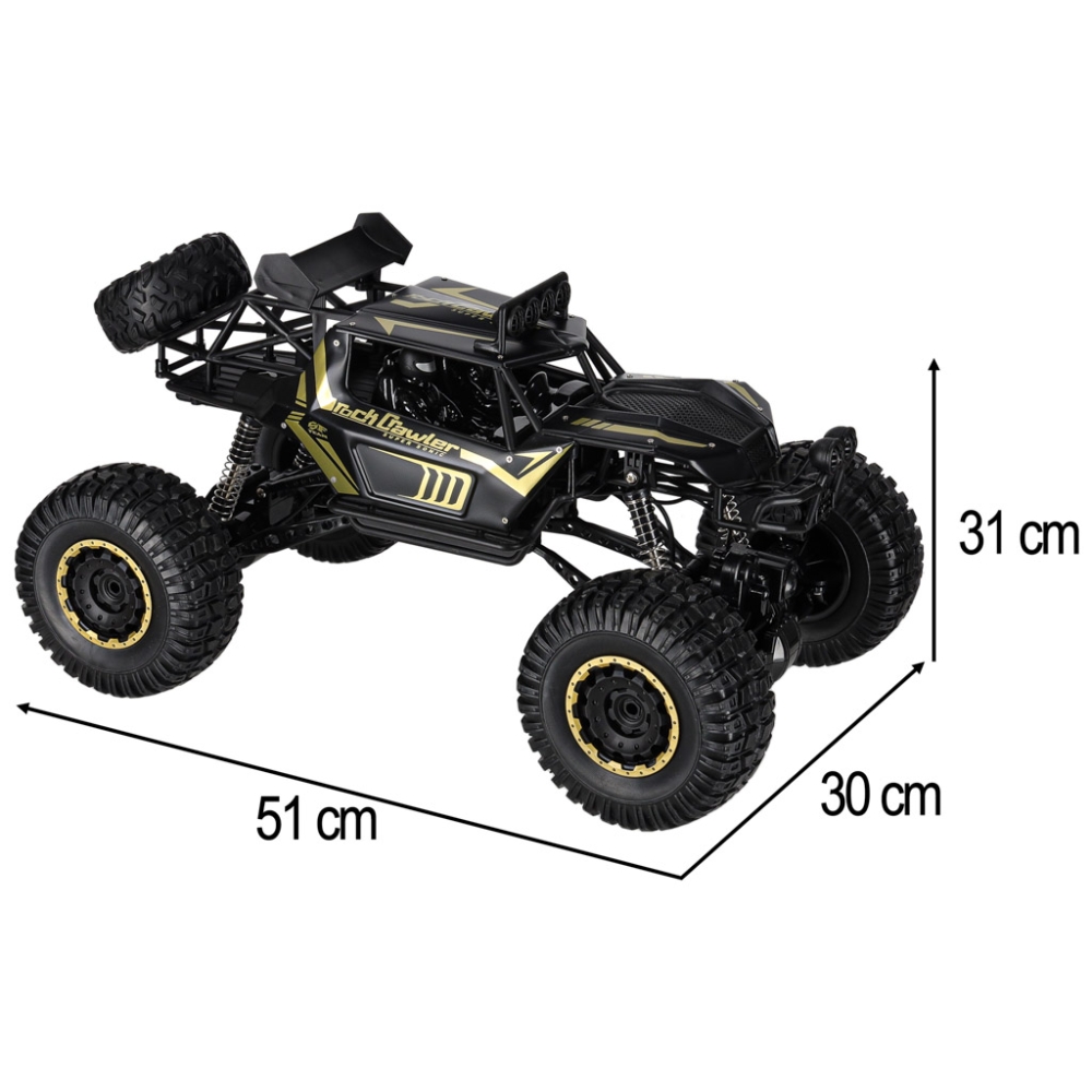 RC automobilis Rock Crawler 2.4GHz 1:8 51cm juodas