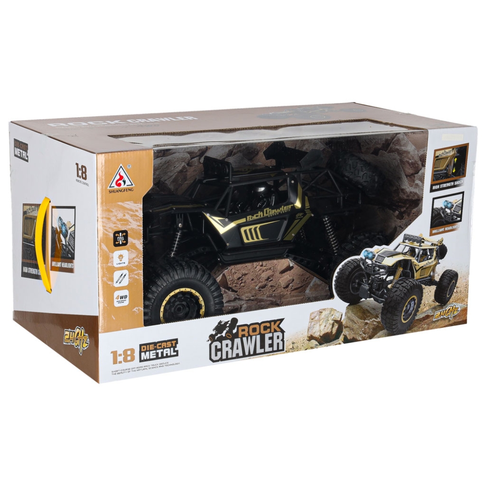 RC automobilis Rock Crawler 2.4GHz 1:8 51cm juodas-Žaislai, Auto ir transporto žaislai, Valdomos radijo bangomis-e-vaikas
