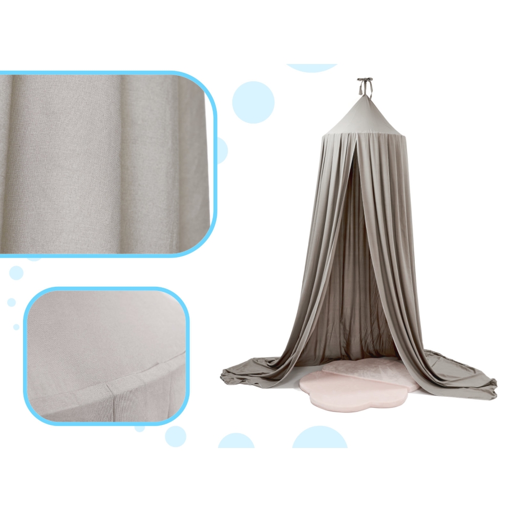 Kupolo užuolaida Tipi palapinė, pilka-Miegui, Patalynė vaikams ir kūdikiams, Baldakimai-e-vaikas