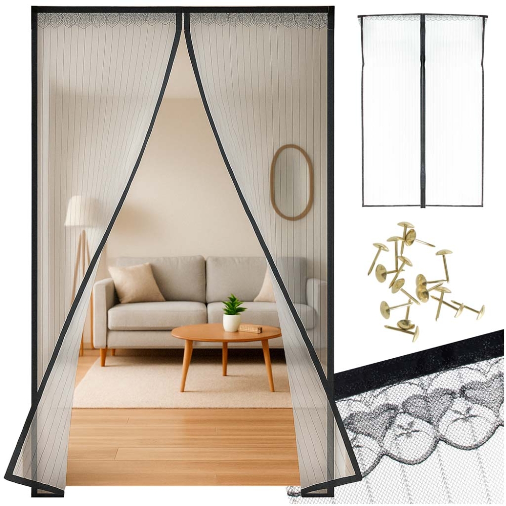 Magnetinis durų tinklelis nuo uodų 100x210cm-Namai, laisvalaikis, turizmas, Namų apyvokos prekės-e-vaikas