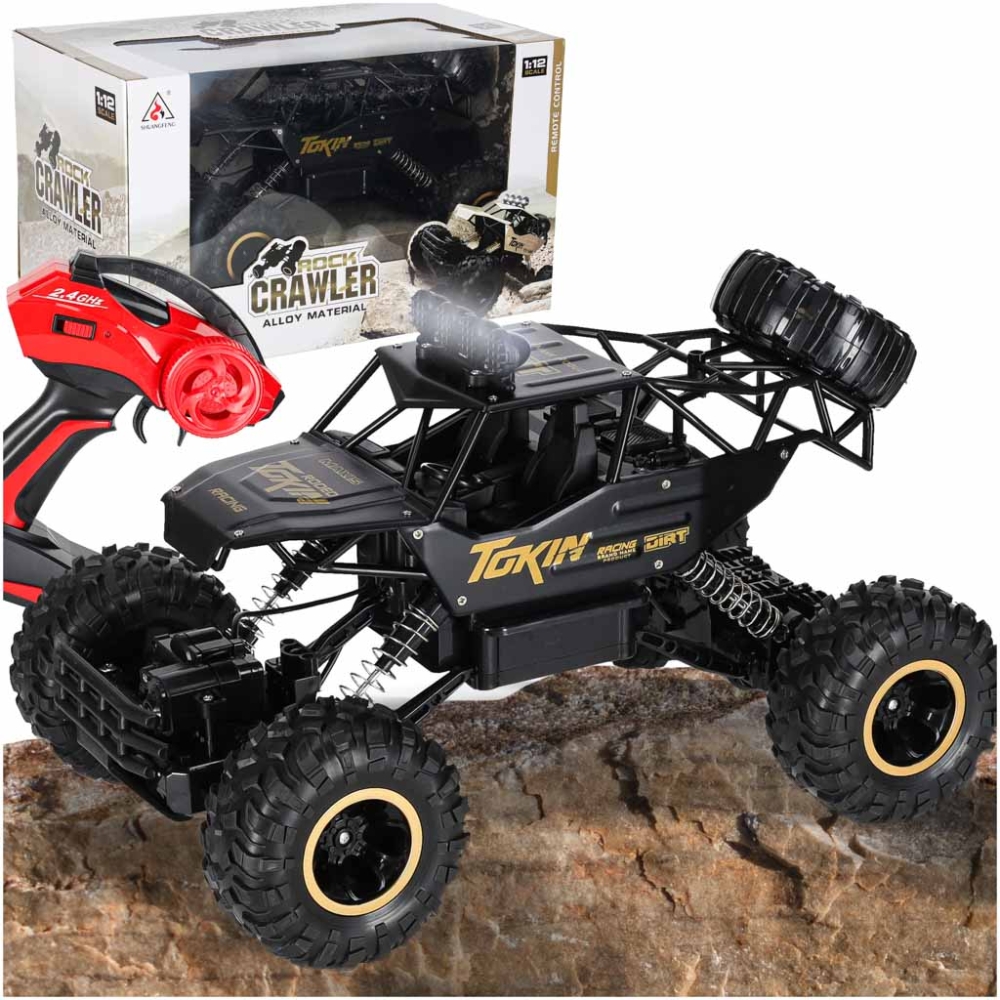 RC automobilis Rock Crawler 1:12 4WD METAL juodas-Žaislai, Auto ir transporto žaislai, Valdomos radijo bangomis-e-vaikas