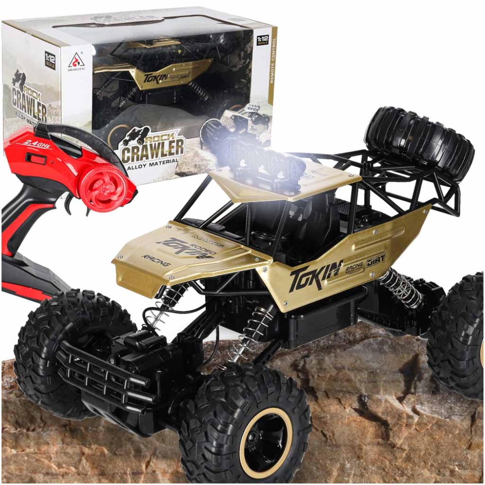 RC automobilis Rock Crawler 1:12 4WD METAL aukso spalvos-Žaislai, Auto ir transporto žaislai, Valdomos radijo bangomis-e-vaikas