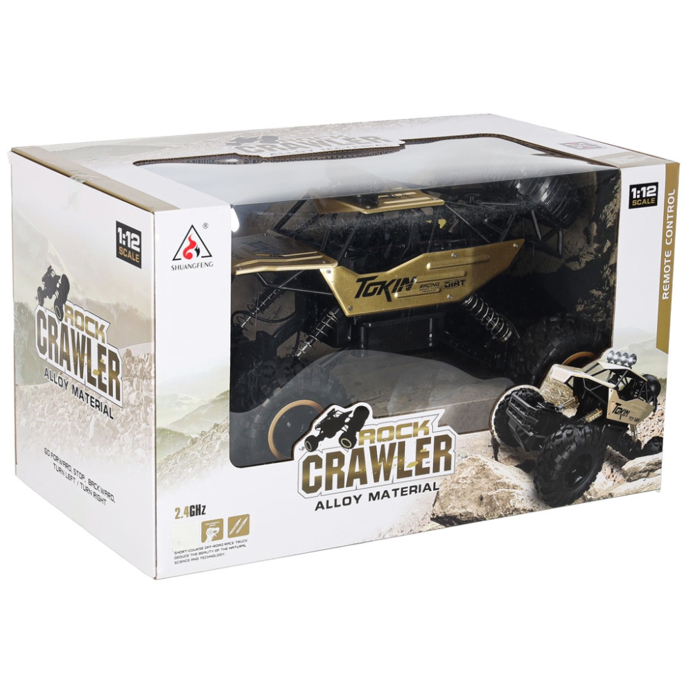 RC automobilis Rock Crawler 1:12 4WD METAL aukso spalvos-Žaislai, Auto ir transporto žaislai, Valdomos radijo bangomis-e-vaikas