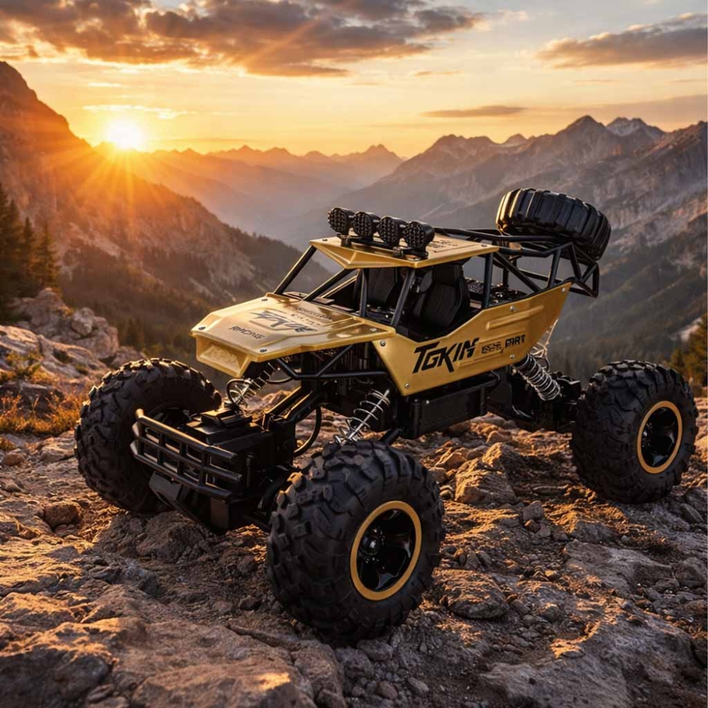RC automobilis Rock Crawler 1:12 4WD METAL aukso spalvos-Žaislai, Auto ir transporto žaislai, Valdomos radijo bangomis-e-vaikas