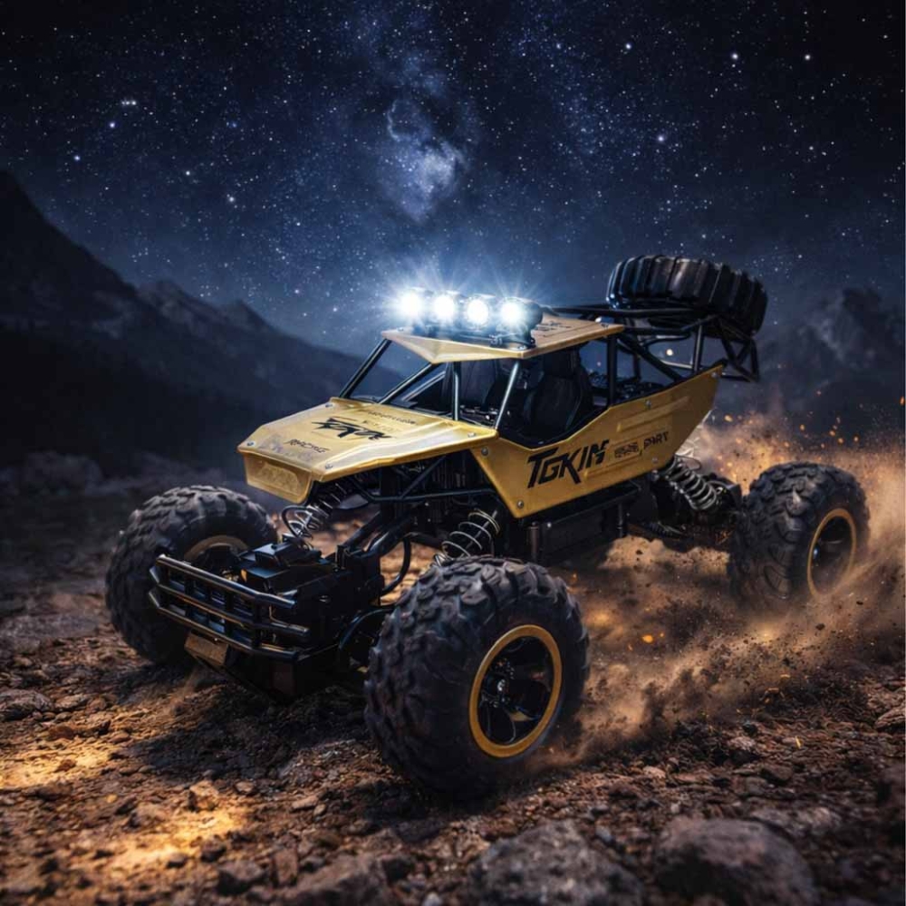 RC automobilis Rock Crawler 1:12 4WD METAL aukso spalvos