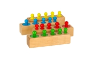 Montessori mediniai cilindriniai svarmenys spalvingi