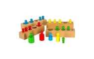 Montessori mediniai cilindriniai svarmenys spalvingi