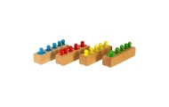 Montessori mediniai cilindriniai svarmenys spalvingi