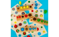 Montessori mediniai cilindriniai svarmenys spalvingi