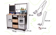 Vaikiška medinė MDF virtuvėlė su priedais LOFT XXL 96cm-Žaislai, Vaikiškos virtuvėlės-e-vaikas