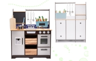 Vaikiška medinė MDF virtuvėlė su priedais LOFT XXL 96cm-Žaislai, Vaikiškos virtuvėlės-e-vaikas