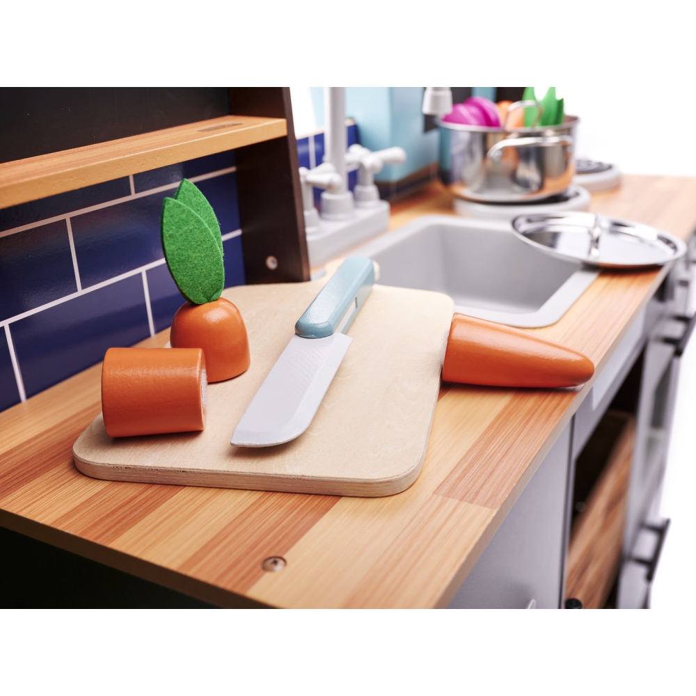 Vaikiška medinė MDF virtuvėlė su priedais LOFT XXL 96cm-Žaislai, Vaikiškos virtuvėlės-e-vaikas