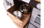 Vaikiška medinė MDF virtuvėlė su priedais LOFT XXL 96cm