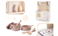 Vaikiška retro MDF medinė virtuvė su BOHO aksesuarais-Žaislai, Vaikiškos virtuvėlės-e-vaikas