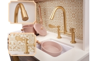 Vaikiška retro MDF medinė virtuvė su BOHO aksesuarais-Žaislai, Vaikiškos virtuvėlės-e-vaikas