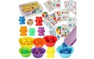 Meškiukai, mokantys skaičiuoti montessori 44el.