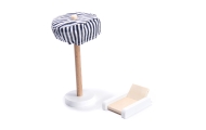 MDF medinis lėlių namelis + baldai 78cm juodas LED