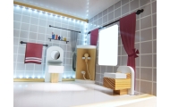 MDF medinis lėlių namelis + baldai 78cm juodas LED