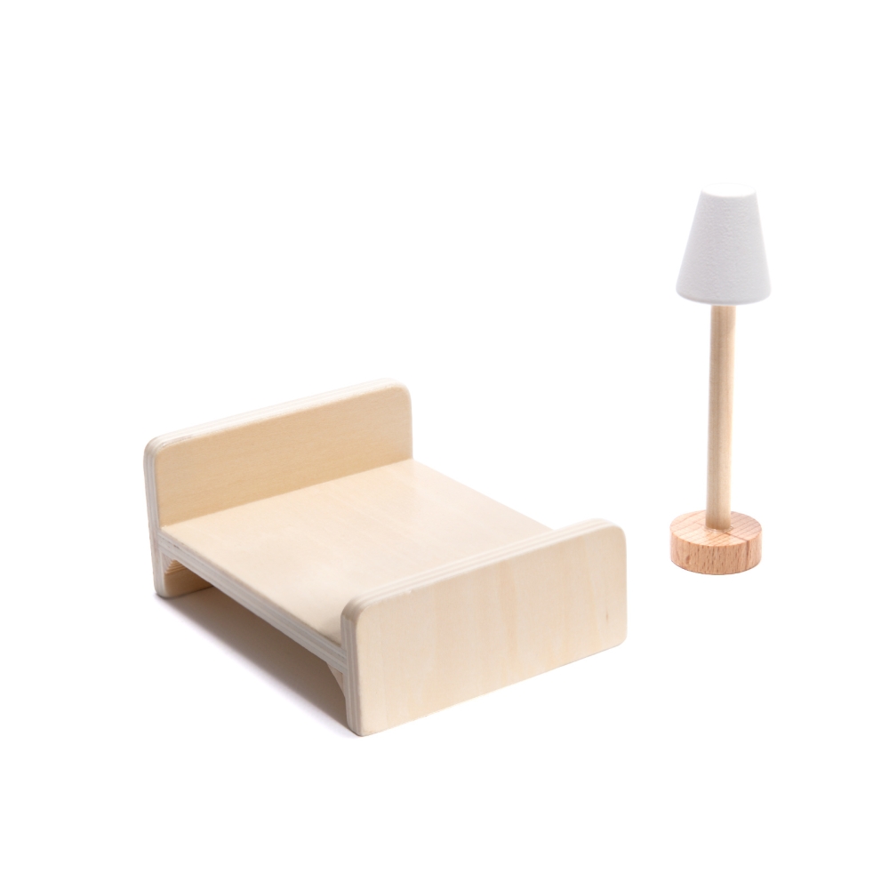 Medinis LED lėlių namelis MDF 78 cm + baldai juodas-Žaislai, Lėlių namai ir baldai-e-vaikas