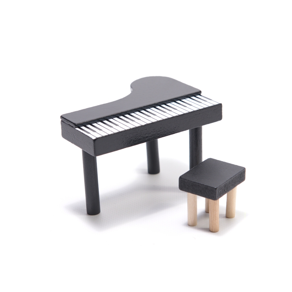 Medinis LED lėlių namelis MDF 78 cm + baldai juodas-Žaislai, Lėlių namai ir baldai-e-vaikas