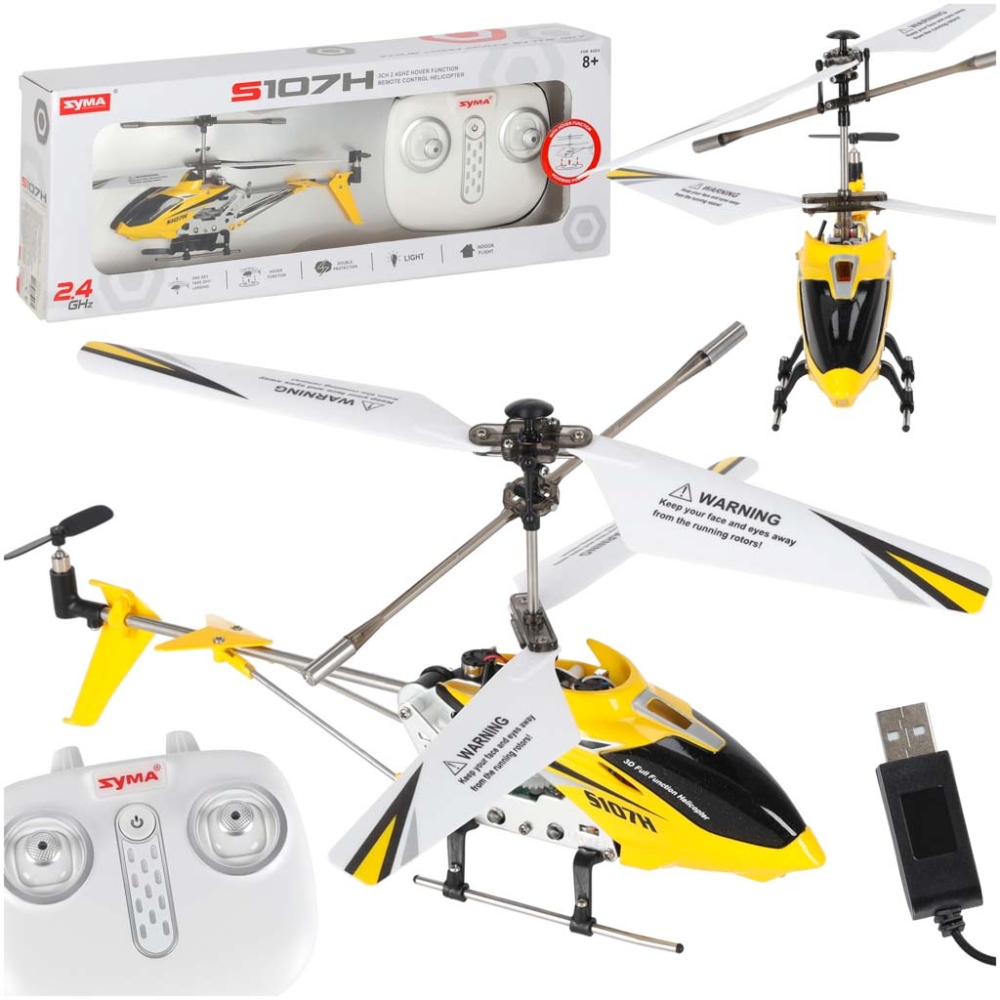 RC sraigtasparnis SYMA S107H 2.4GHz RTF geltonos spalvos-Žaislai, Auto ir transporto žaislai, Lėktuvai-e-vaikas