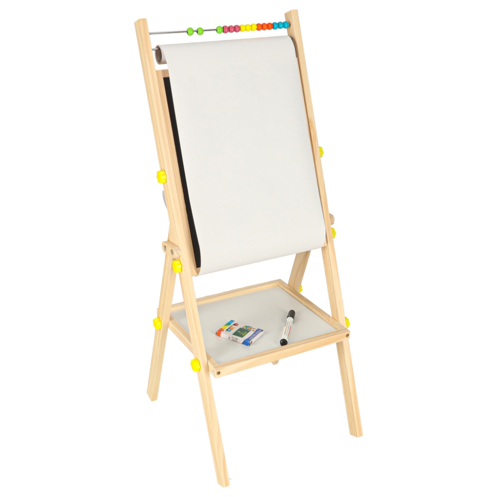 Magnetinė kreidinė lenta su popieriumi ir abaku 90 cm-Žaislai, Lavinamieji žaislai, Molbertai, piešimo lentos-e-vaikas