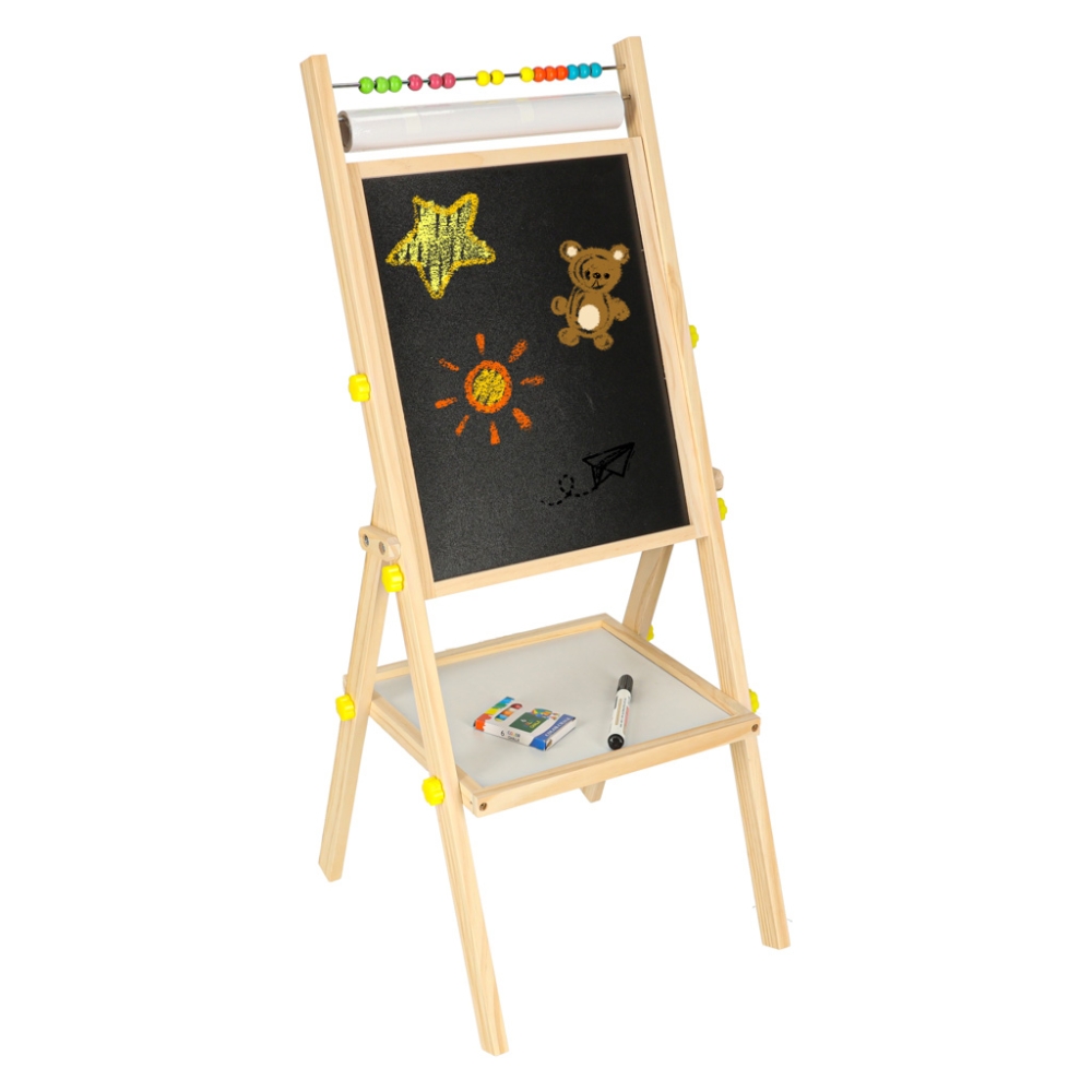 Magnetinė kreidinė lenta su popieriumi ir abaku 90 cm-Žaislai, Lavinamieji žaislai, Molbertai, piešimo lentos-e-vaikas