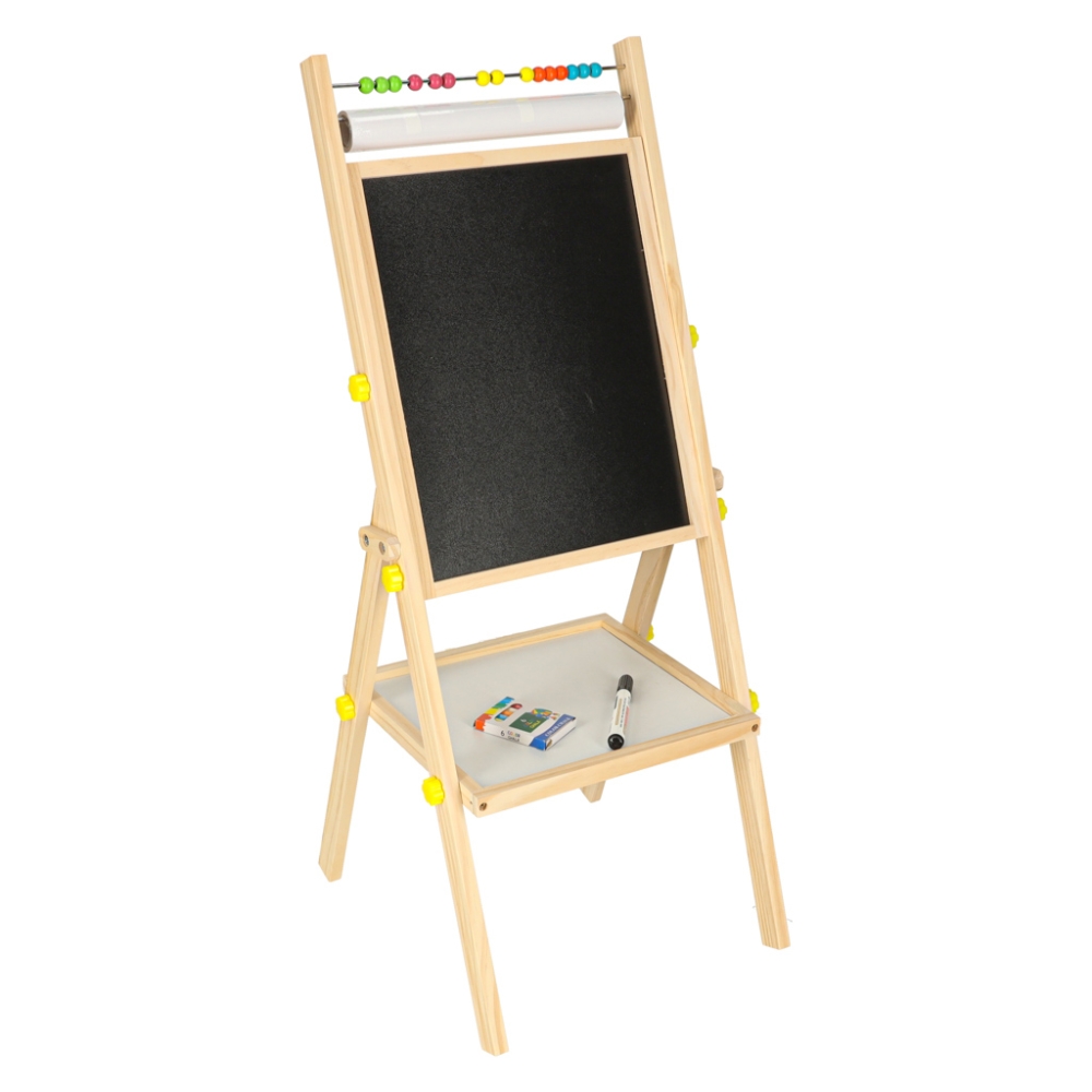 Magnetinė kreidinė lenta su popieriumi ir abaku 90 cm-Žaislai, Lavinamieji žaislai, Molbertai, piešimo lentos-e-vaikas