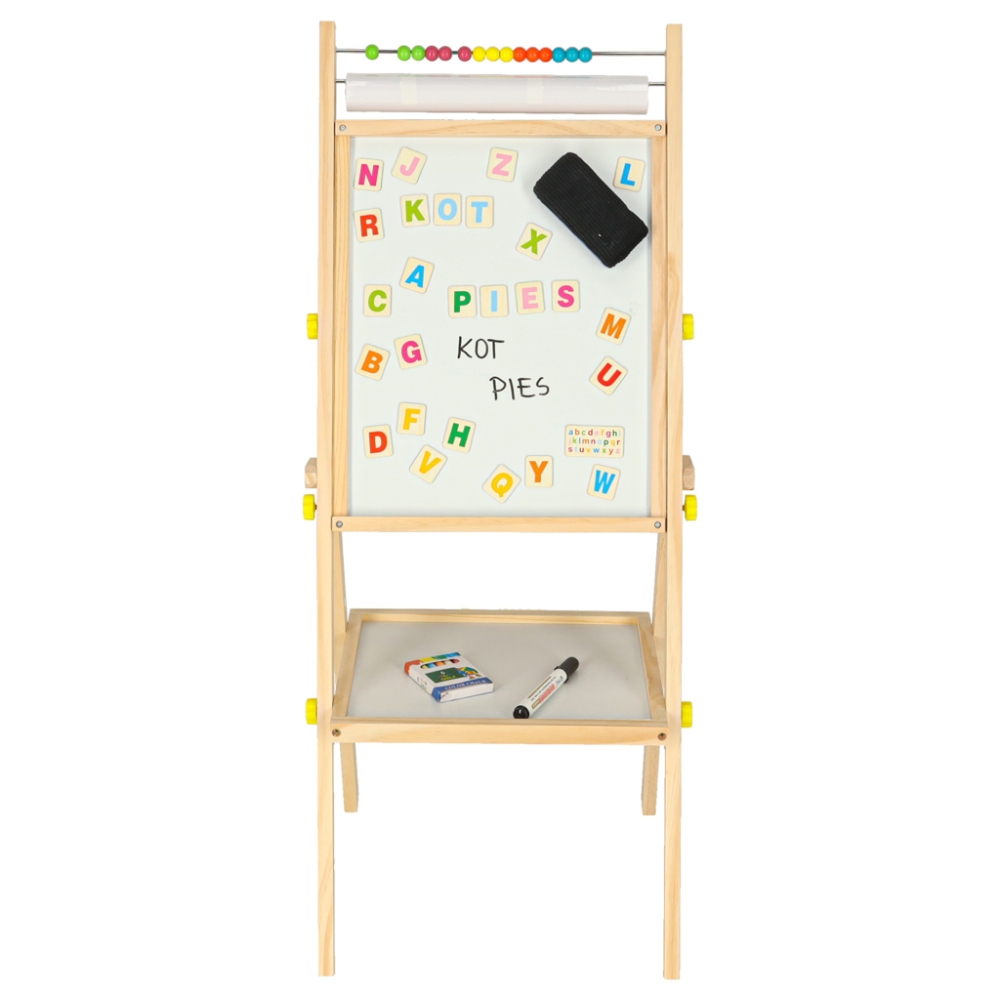 Magnetinė kreidinė lenta su popieriumi ir abaku 90 cm-Žaislai, Lavinamieji žaislai, Molbertai, piešimo lentos-e-vaikas