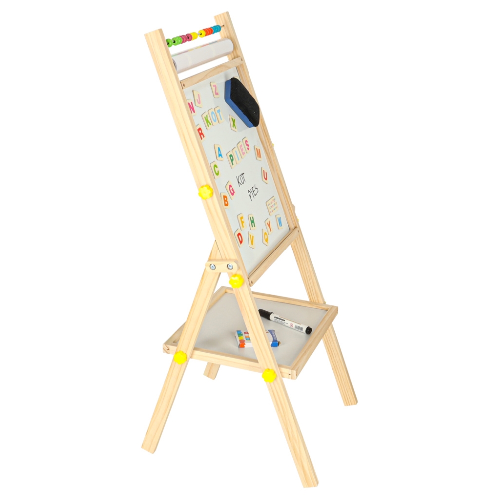 Magnetinė kreidinė lenta su popieriumi ir abaku 90 cm-Žaislai, Lavinamieji žaislai, Molbertai, piešimo lentos-e-vaikas