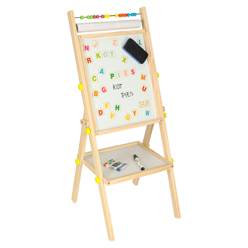 Magnetinė kreidinė lenta su popieriumi ir abaku 90 cm-Žaislai, Lavinamieji žaislai, Molbertai, piešimo lentos-e-vaikas
