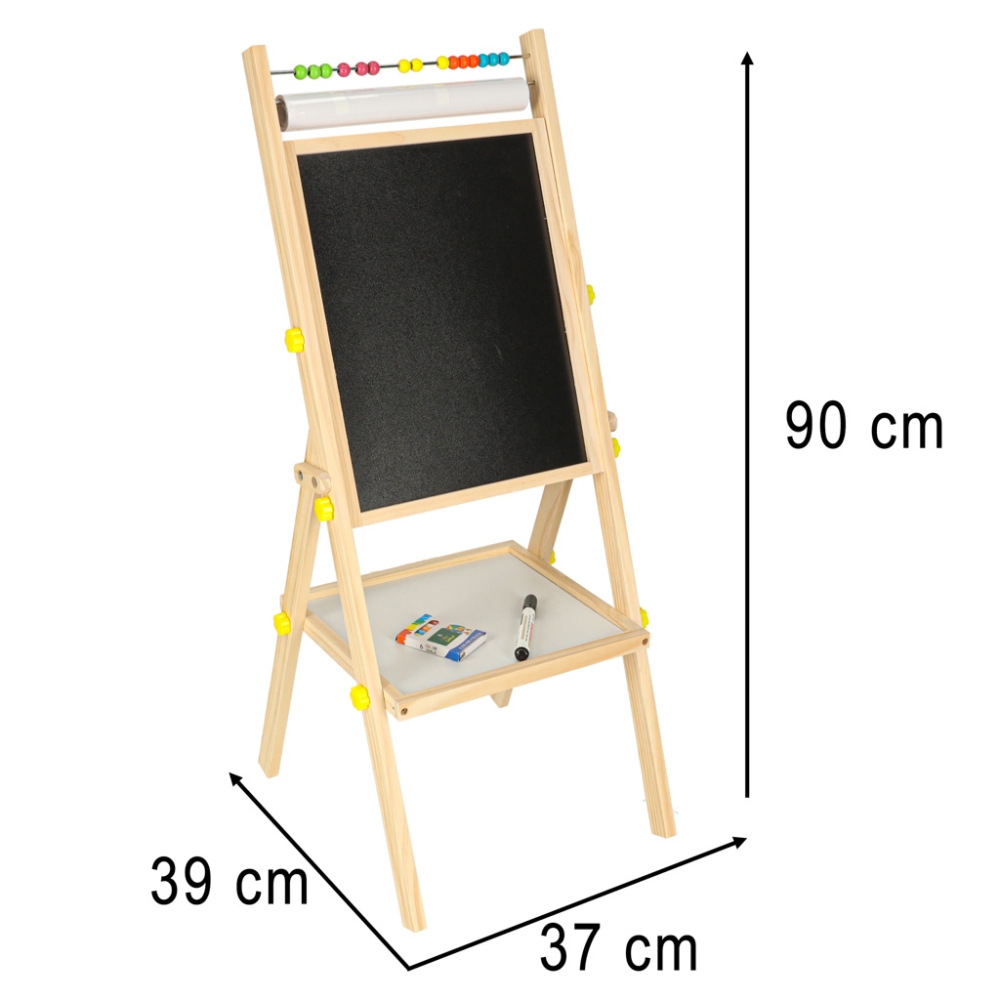Magnetinė kreidinė lenta su popieriumi ir abaku 90 cm-Žaislai, Lavinamieji žaislai, Molbertai, piešimo lentos-e-vaikas