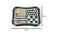 Pripučiamas vandens kilimėlis su juodos ir baltos spalvų kontrastingais raštais 65 cm x 50 cm