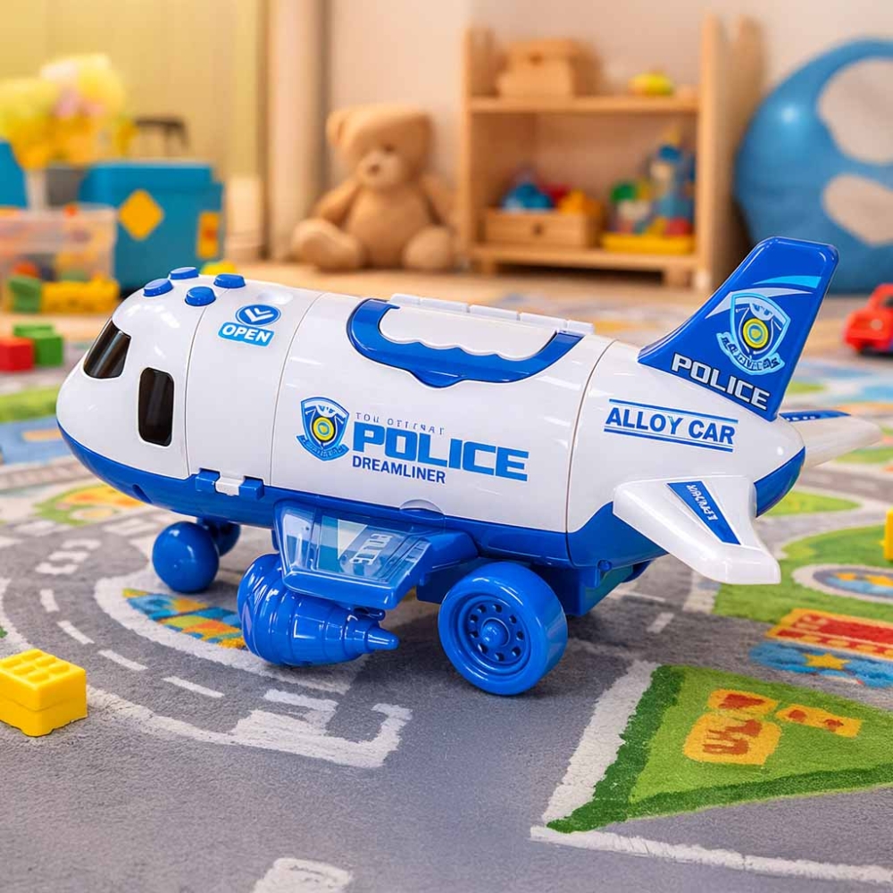 Transporterio lėktuvas + 3 policijos automobiliai