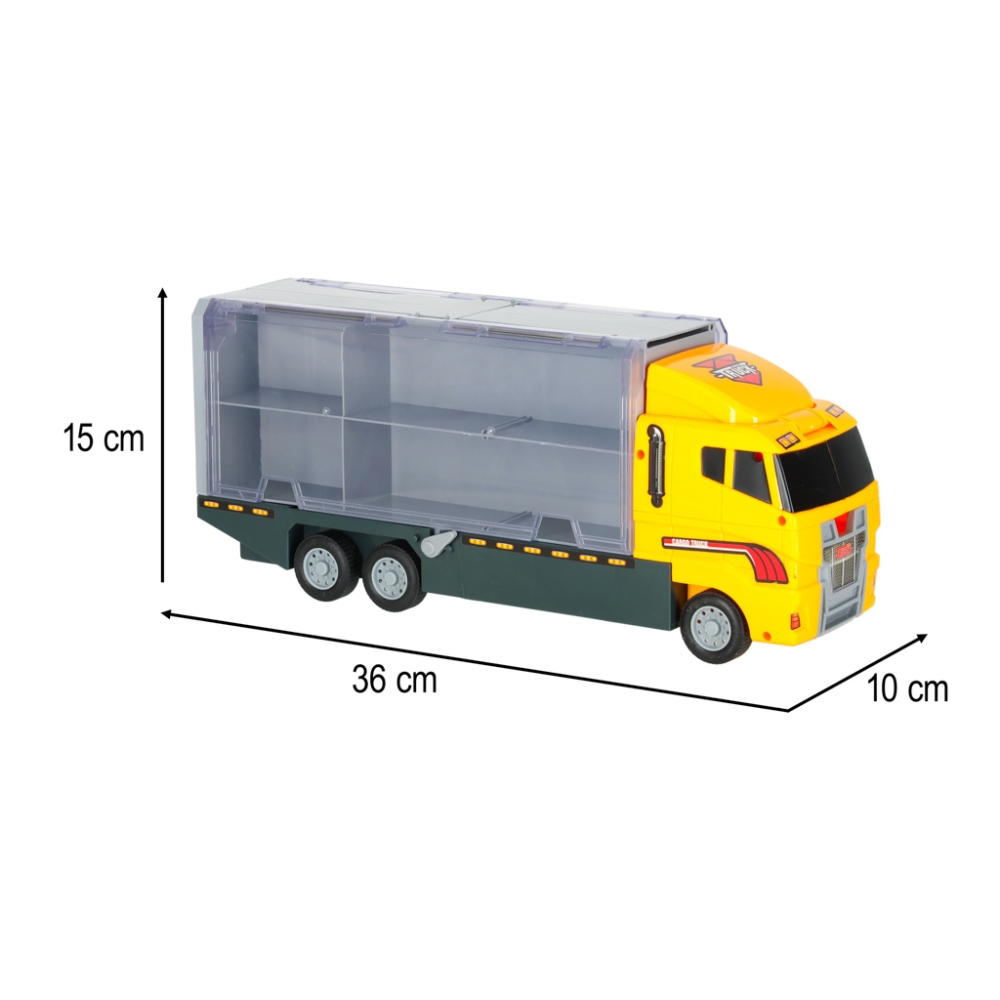 Transporterio sunkvežimis TIR paleidimo įrenginys + metaliniai automobiliai statybinės mašinos-Žaislai, Auto ir transporto žaisl