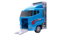 Transporterio sunkvežimis TIR paleidimo įrenginys + metaliniai policijos automobiliai