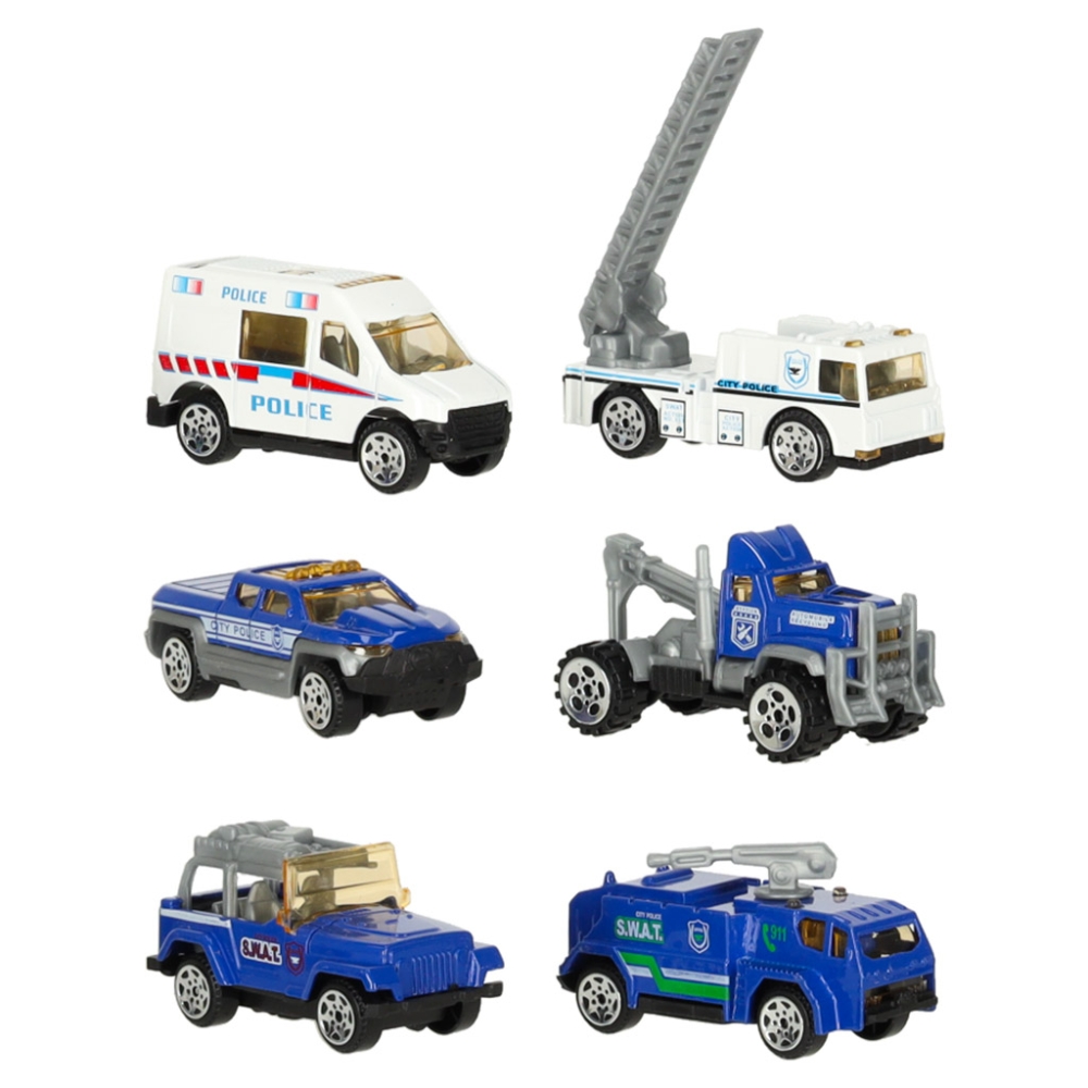 Transporterio sunkvežimis TIR paleidimo įrenginys + metaliniai policijos automobiliai
