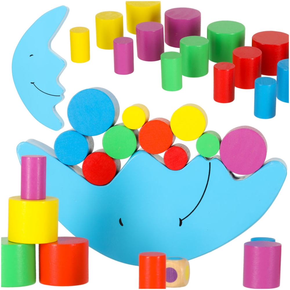 Medinis balansuojančio mėnulio vikrumo žaidimas Montessori-Žaislai, Stalo žaidimai, Įvairūs stalo žaidimai-e-vaikas