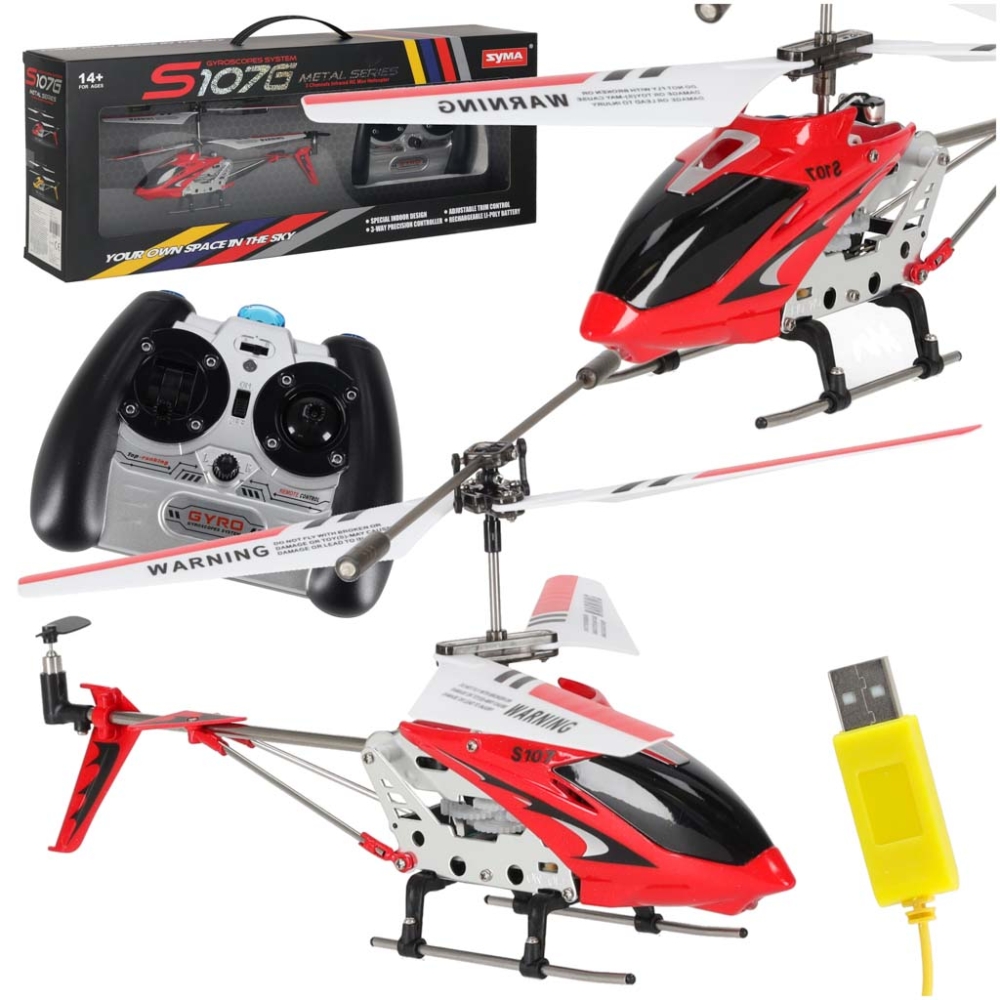 RC sraigtasparnis SYMA S107G raudonas-Žaislai, Auto ir transporto žaislai, Lėktuvai-e-vaikas