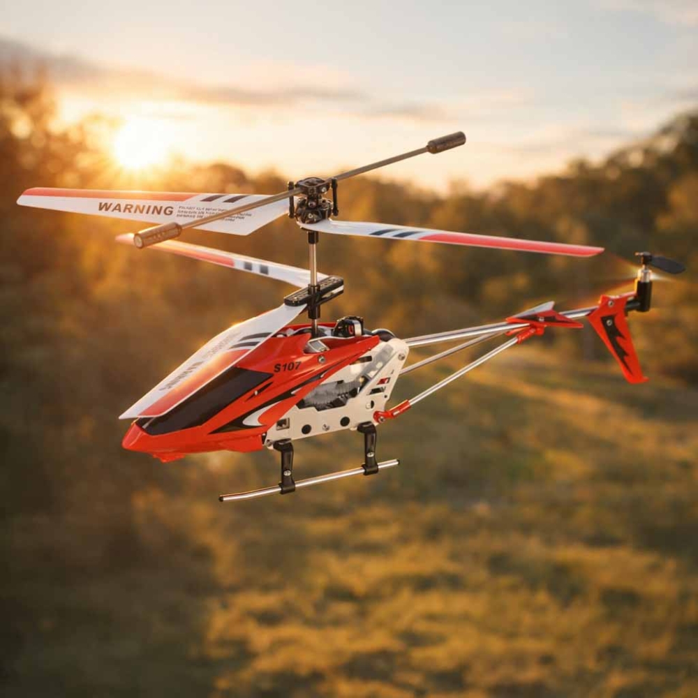 RC sraigtasparnis SYMA S107G raudonas-Žaislai, Auto ir transporto žaislai, Lėktuvai-e-vaikas
