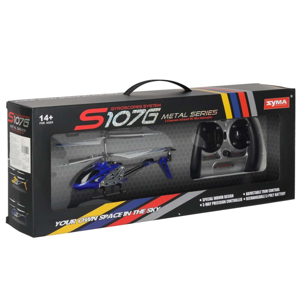 RC sraigtasparnis SYMA S107G mėlynos spalvos-Žaislai, Auto ir transporto žaislai, Lėktuvai-e-vaikas
