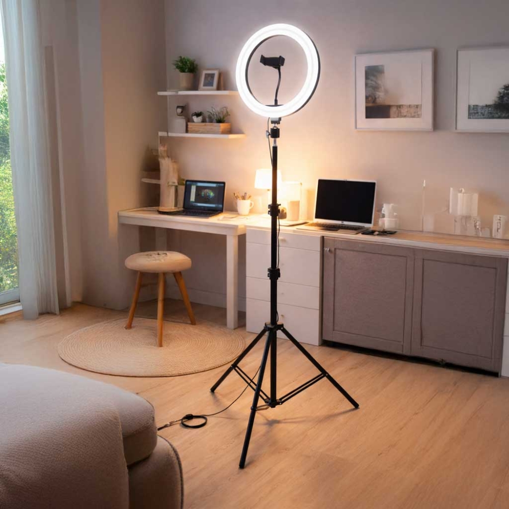 Selfie makiažo lempa 60W RING LED-Namai, laisvalaikis, turizmas, Namų apyvokos prekės, Sveikata, grožis, higiena-e-vaikas