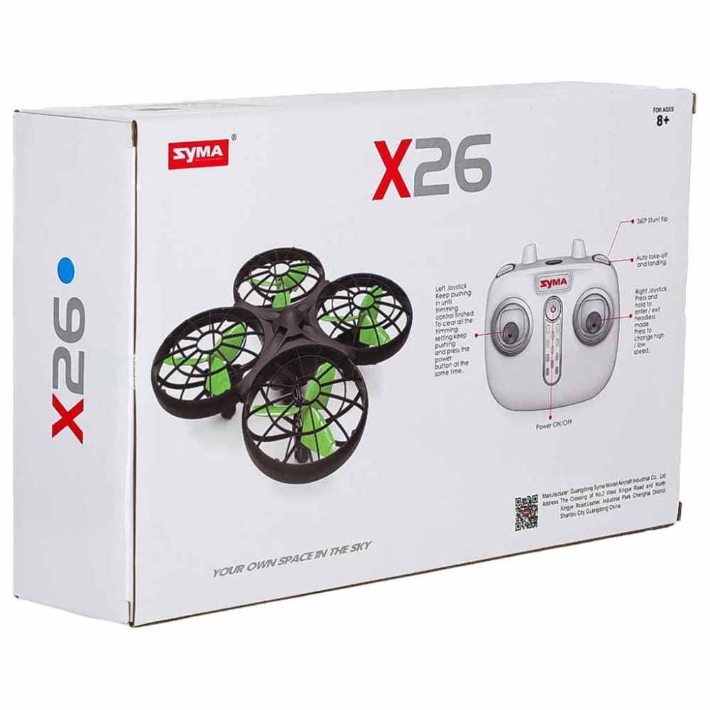 "Syma X26" kliūčių vengimo RC dronas 2.4Ghz be galvos
