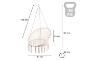 Sodo sūpynės su atlošu 80cm ecru
